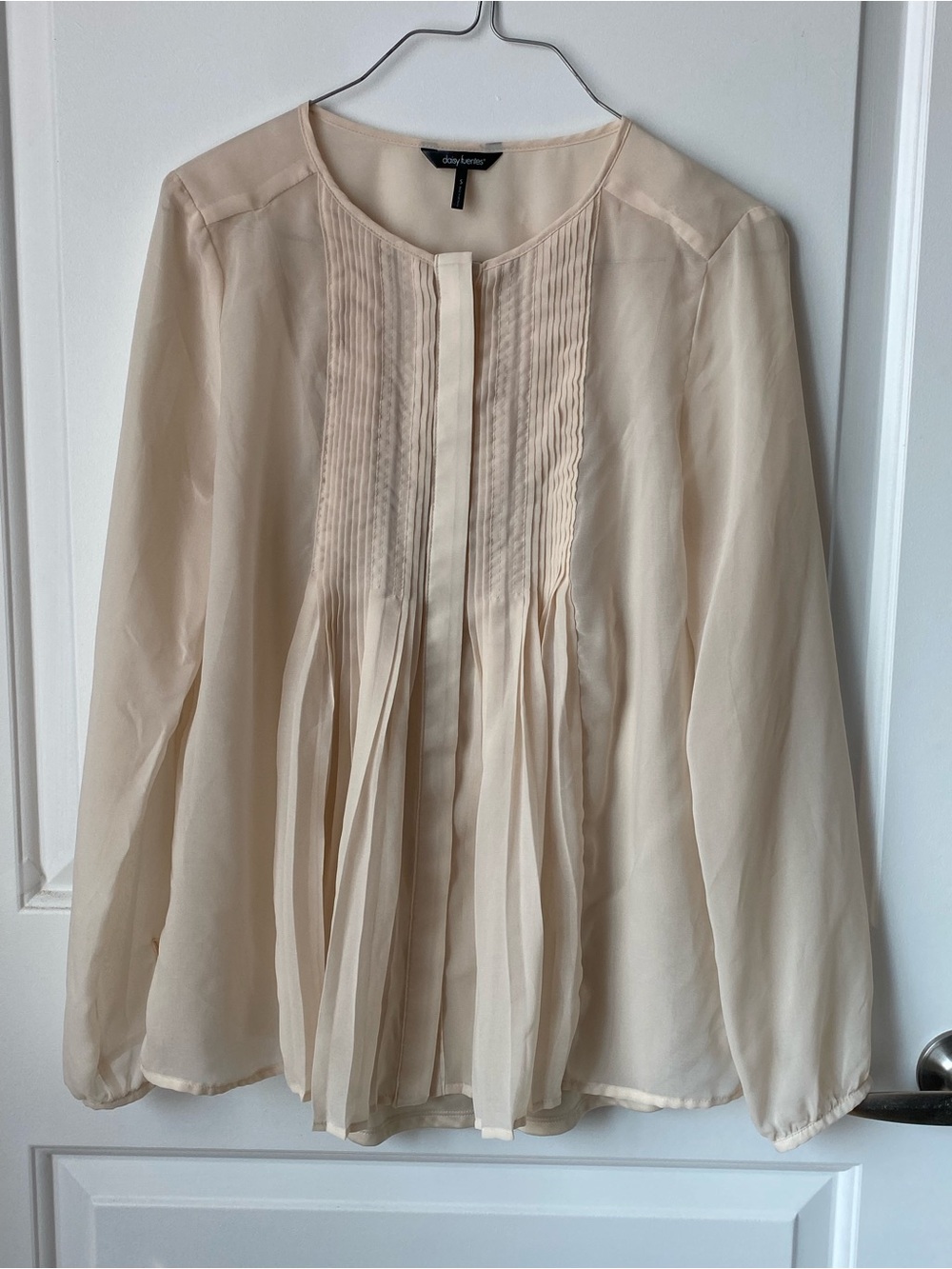 Blush Pleated Pintuck Blouse